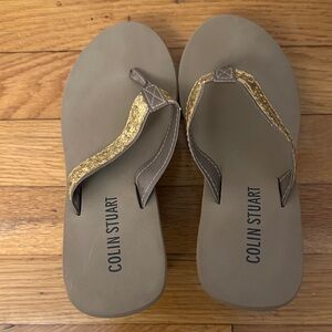 Colin Stuart Gold and Brown Sandals